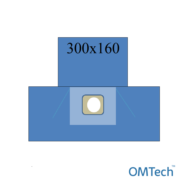 Покриття операційне OMTech™ для проктології №1 300см х 160см - на дугу, із захисним покриттям для ніг, адгез. ректальним опер. полем 15х12см (СМС - 35 г/м2)